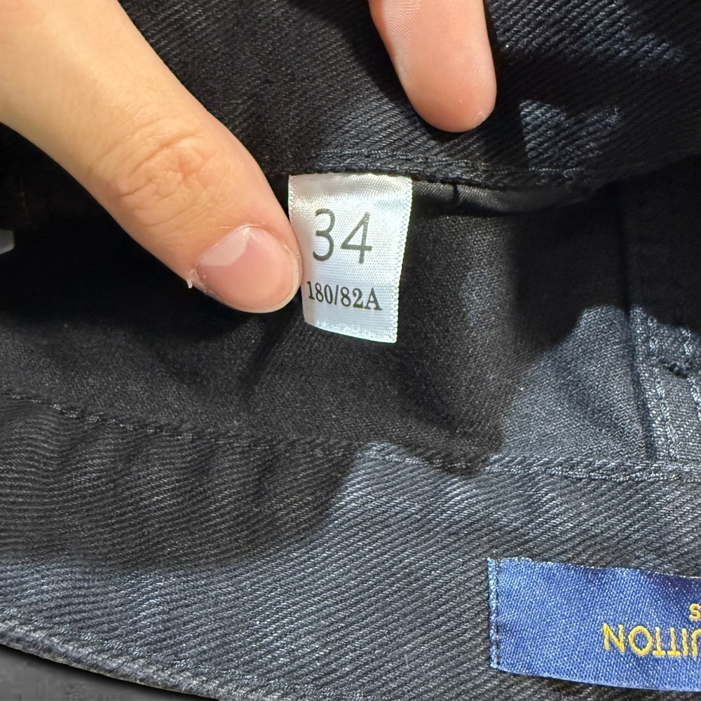 Black Baggy Louis Vuitton Monogram Style Denim Jeans - Picture 7 of 12